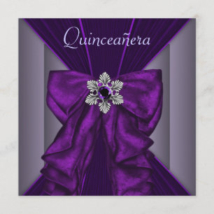 Invitation Fête élégante de Quinceanera violet foncé