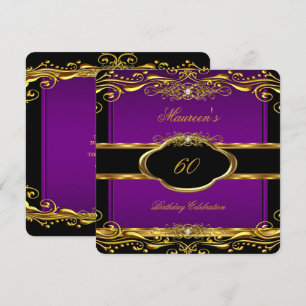 Invitation Fête élégante des 60 ans de Purple Plum Gold 3