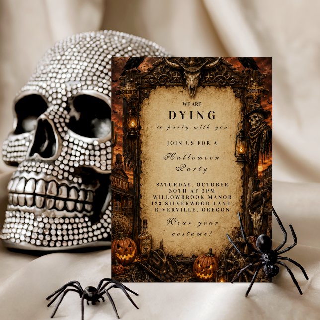 Invitation Fête élégante d'Halloween western (Créateur téléchargé)