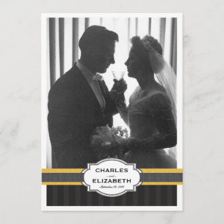 Invitation Fête élégante d'or pour les 50 ans de mariage