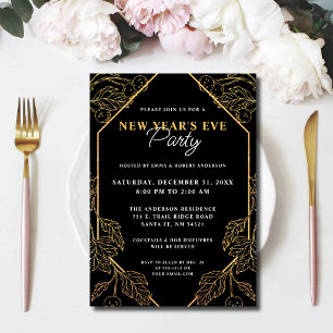Invitation Fête élégante et moderne du Nouvel An sur le thème