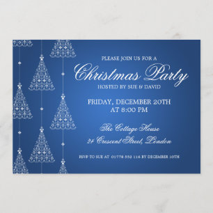 Invitation Fête élégante Joyeux Noël Bleu