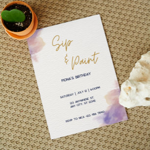 Invitation Fête élégante personnalisable de peinture et de bo