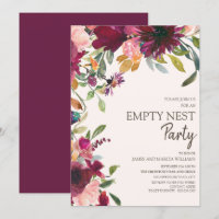 Fête Élégante Violet Rose Or Fleurs Empty Nest