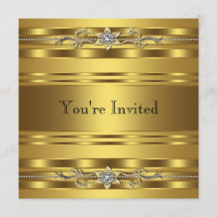 Invitation Fête en noir et or tenue de soirée Entreprise Evén