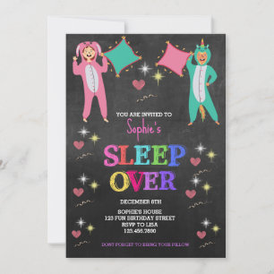 Invitation Fête en pyjama pour filles, Fête pyjama, Anniversa