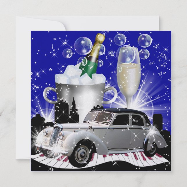 Invitation Fête en style Lumières lumineuses - SRF (Devant)