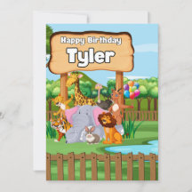 Fête enfantine Animaux de Zoo Mignons Incroyables