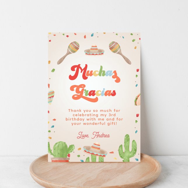 Invitation Fête enfantine colorée et funky Merci beaucoup pou (Créateur téléchargé)