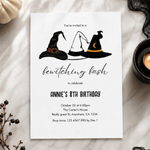 Invitation Fête Envoûtante de Halloween Chapeau de Sorcière A