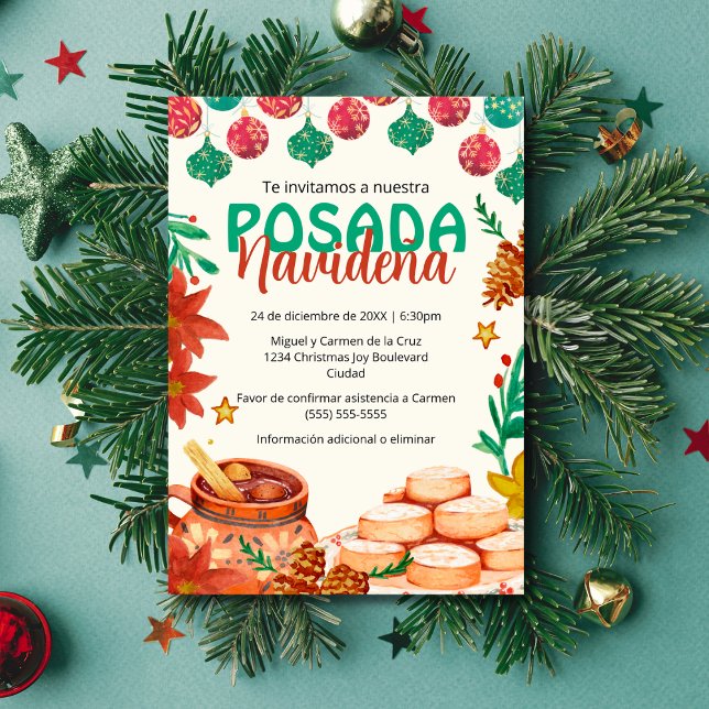 Invitation Fête espagnole Posada Navideña de Noël (Créateur téléchargé)