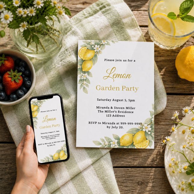 Invitation Fête estivale au citron du jardin (Créateur téléchargé)
