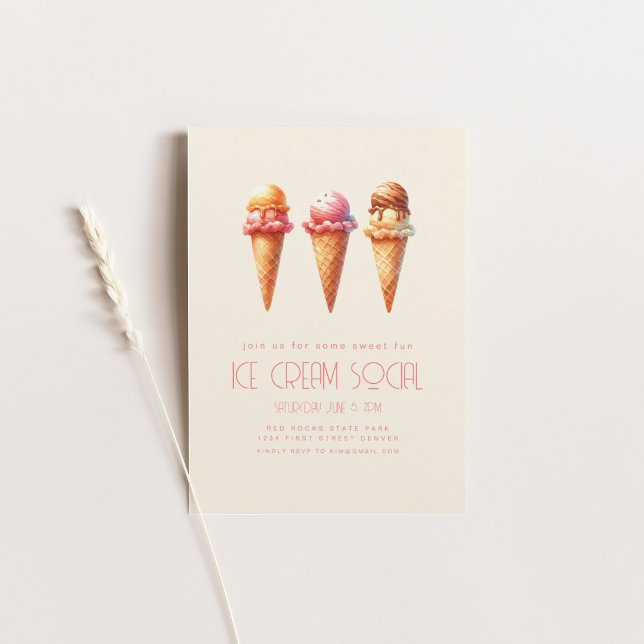 Invitation Fête estivale avec glace à l'eau (Créateur téléchargé)