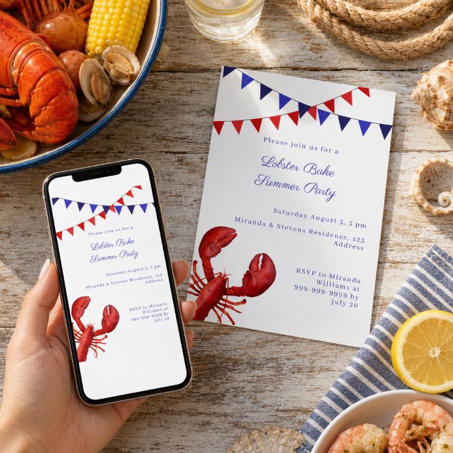 Invitation Fête estivale de cuisson du homard (Créateur téléchargé)