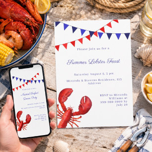 Invitation Fête estivale de homard