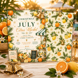 Invitation Fête estivale de Noël en juillet au citron