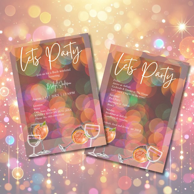 Invitation Fête et cocktail week-end bachelorette (Créateur téléchargé)