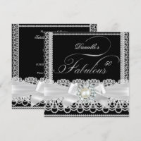 Fête Fabuleuse Noir Blanc Perle Ruban en Dentelle