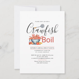Invitation Fête familiale de l'ébullition de l'écrevisse en é