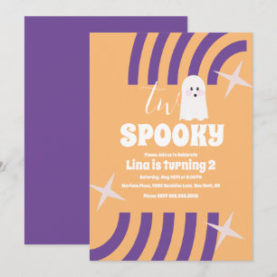 Invitation Fête fantôme Halloween groovy Spooky Two