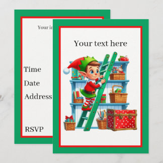 Invitation Fête festive de l'elfe de Noël