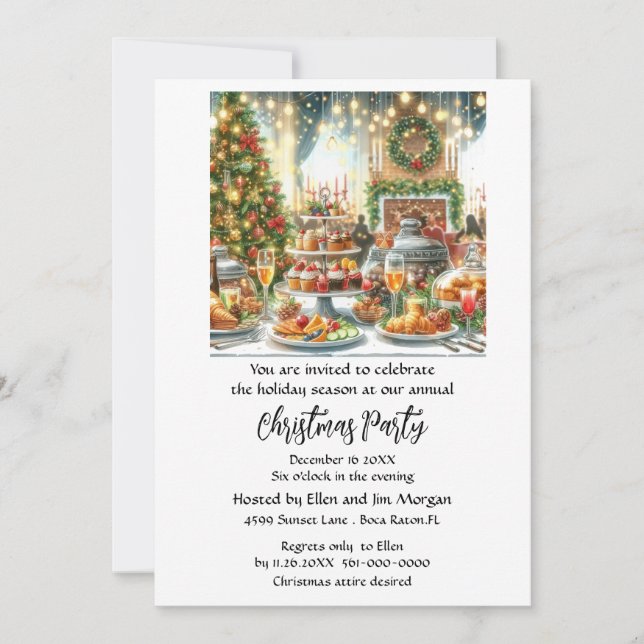 Invitation Fête festive de Noël  (Devant)
