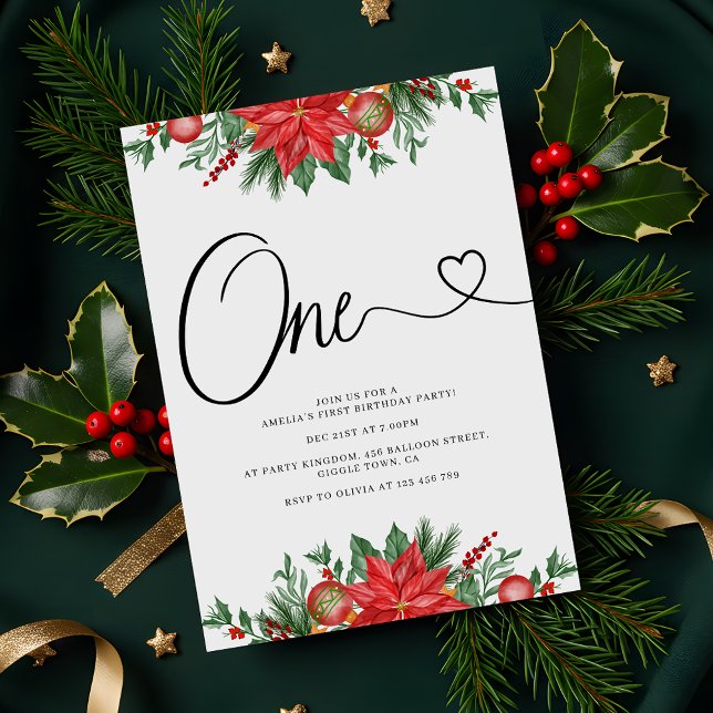 Invitation Fête Festive Florale 1ère fête d'anniversaire (Créateur téléchargé)