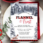 Invitation Fête Fête Flannel & Frost, Montagnes et Renard<br><div class="desc">Célébrez la saison des Fêtes avec une fête Flannel et Frost amusante! Invitation avec l'aquarelle des montagnes et le paysage forestier et le renard jouer dans la neige. Buffalo plaqué noir et rouge à damiers motif sur le dos et détails sur le devant. —Pour les corrections de texte, vous pouvez...</div>