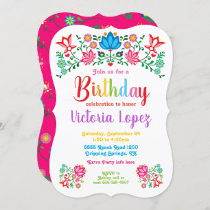 Invitation Fête Fête Fleurs folkloriques