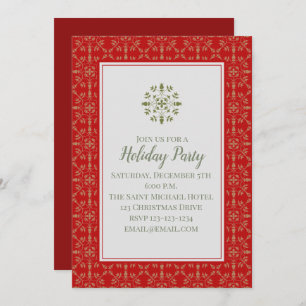 Invitation Fête Fête Snowflake Classic Élégant