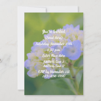 Invitation Fête Fleur d'Hortensia Bleu 