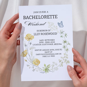 Invitation Fête fleur sauvage Florale de Bachelorette