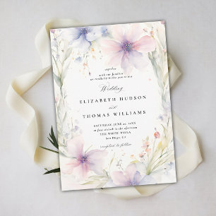Invitation Fête fleur sauvage Printemps romantique Mariage él