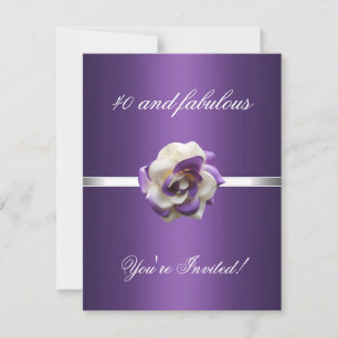 Invitation Fête Fleur Violette Blanche Fabuleuse 4