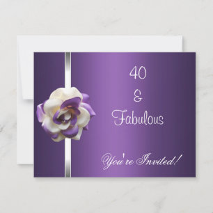 Invitation Fête Fleur Violette Blanche Fabuleuse 4