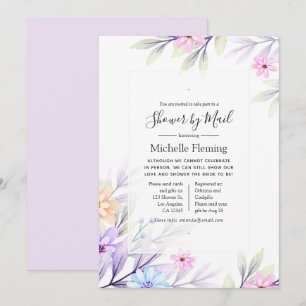 Invitation Fête Florale Aquarelle Pastel par courrier