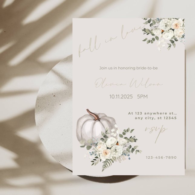 Invitation Fête Florale d'Automne de la Future Mariée avec Ci (Créateur téléchargé)