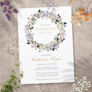 Invitation Fête florale de la lavande de vie funérailles