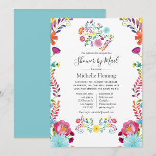 Invitation Fête Florale de Mariage ou Baby Shower par la Post