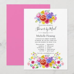 Invitation Fête Florale de Mariage ou Baby Shower par la Post
