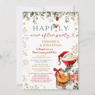 Invitation Fête Florale de Noël en Hiver Heureux À Tout Jamai