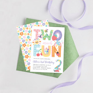 Invitation Fête Florale de Printemps Pastel Deuxième Annivers