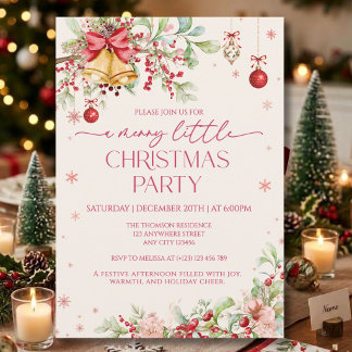Invitation Fête florale d'hiver Un joyeux petit Noël 