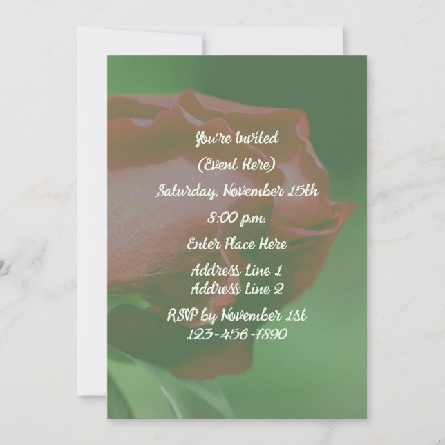 Invitation Fête florale du bourgeon de rose rouge  (Devant)