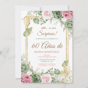Invitation Fête Florale Espagnole Surprise 60 Ans Anniversair
