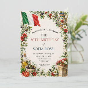 Invitation Fête florale Italie Drapeau pariotique italien