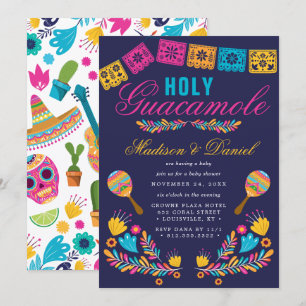Invitation Fête Florale mexicaine Baby shower Saint-Guacamole