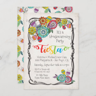 Invitation Fête Florale Mexicaine Colorée Fête de la Ménage