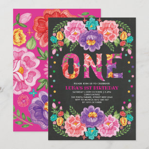 Invitation Fête Florale mexicaine du 1er anniversaire