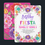 Invitation Fête Florale mexicaine Nacho fête d'anniversaire m<br><div class="desc">Invitation d'anniversaire Fiesta avec des fleurs d'aquarelle d'inspiration mexicaine et des confettis d'or faux</div>